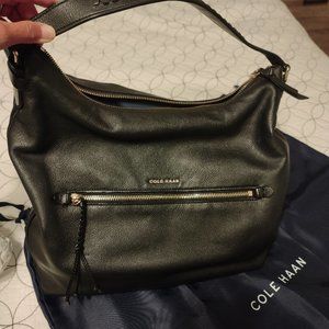Black Leather Cole Haan Hobo Bag